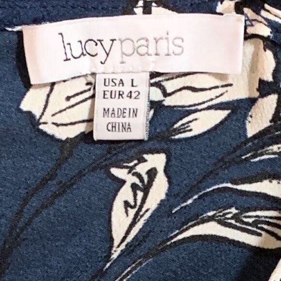 Lucy Paris Floral Asymmetric Ruffle Sleeve Sun Dress L Spaghetti Strap #1C - Picture 8 of 9